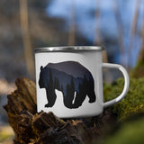 Bear In The Woods Enamel Mug Cyclist Gift