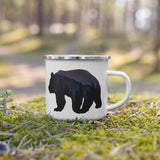 Bear In The Woods Enamel Mug Cyclist Gift