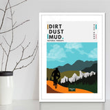 Mountain bike and road cyclist wall art poster series. Cycling art prints and MTB posters designed for wall decor for art mad cyclists.