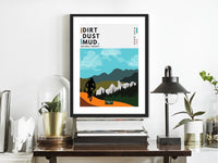 Mountain bike and road cyclist wall art poster series. Cycling art prints and MTB posters designed for wall decor for art mad cyclists.