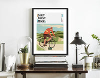 Mountain bike and road cyclist wall art poster series. Cycling art prints and MTB posters designed for wall decor for art mad cyclists.