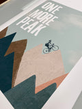 rider on mountain side graphics poster