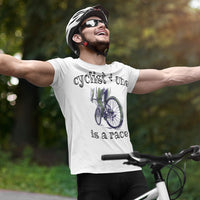 cyclist plus one is a race joke t shirt