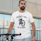 birthday cycling gift cyclist plus one is a race joke t shirt