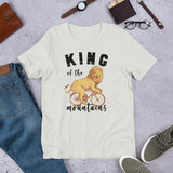 lion riding a bike funny kom king of the mountain t shirt