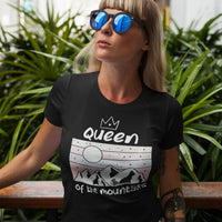queen of the mountains black and pink t-shirt