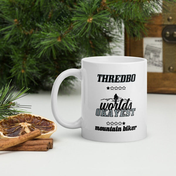 thredbo worlds okayest mountain biker mug