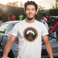 Cycling Badge Design T-Shirt For Mad Mountain Bikers