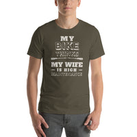 army green t-shirt gifts for cyclists funny slogan