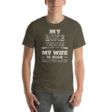 army green t-shirt gifts for cyclists funny slogan