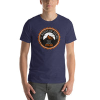 Cycling Badge Design T-Shirt For Mad Mountain Bikers