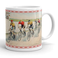 vintage cycling illustration coffee mug for cyclists